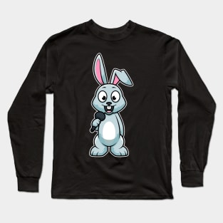 Rabbit Sing Karaoke Kids Kawaii Neko Anime design Long Sleeve T-Shirt